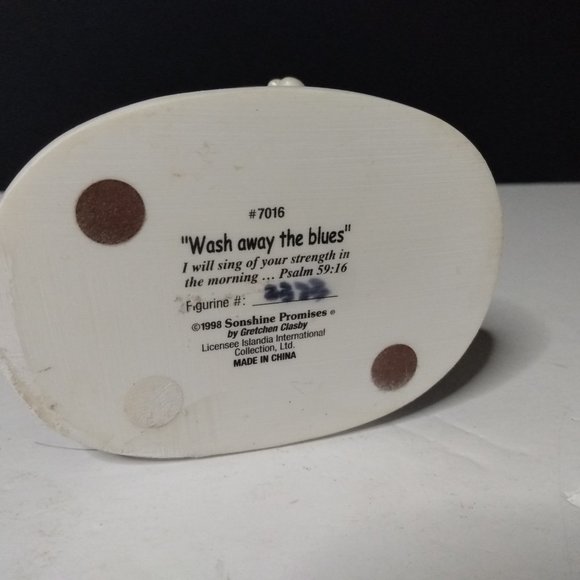 Vintage Sonshine Promises Wash Away The Blues Figurine By Gretchen Clasby - Picture 3 of 7